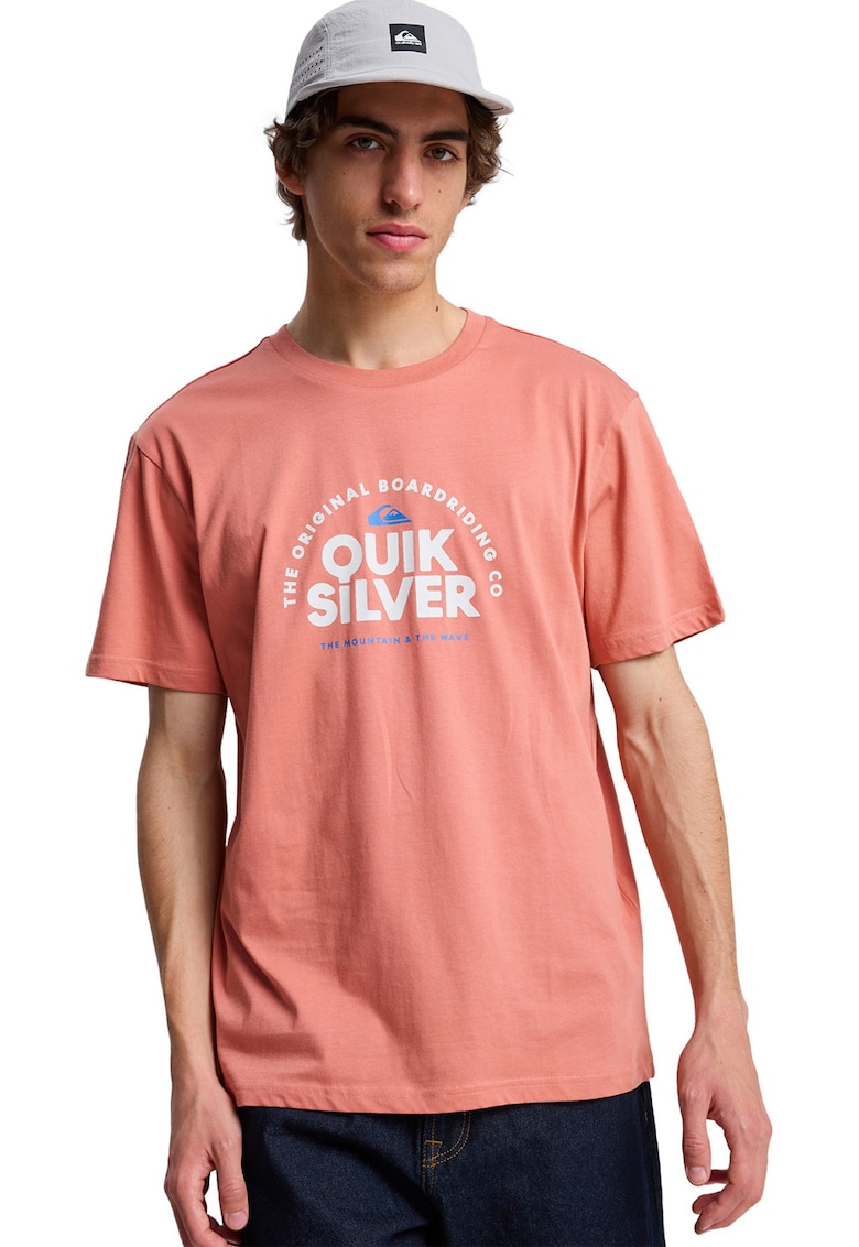 Tricou de bumbac cu imprimeu logo pe piept Fundamental Ride - Portocaliu persan