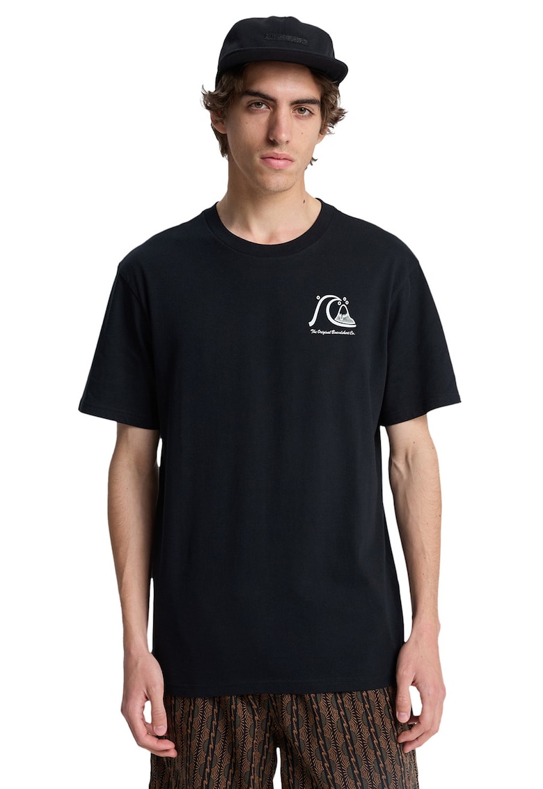 Tricou de bumbac organic cu imprimeu logo pe spate Evo Original - Alb/Negru