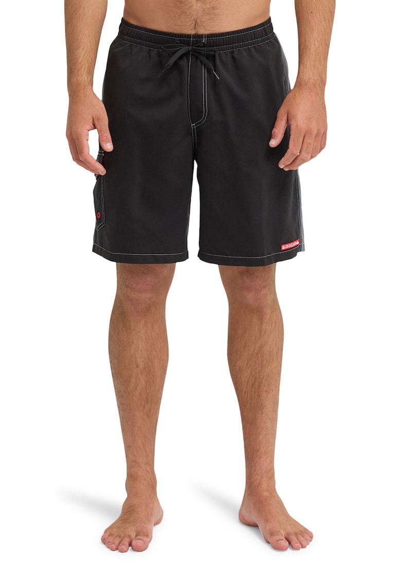 Pantaloni scurti de baie cu buzunar cu clapa - Negru/Gri