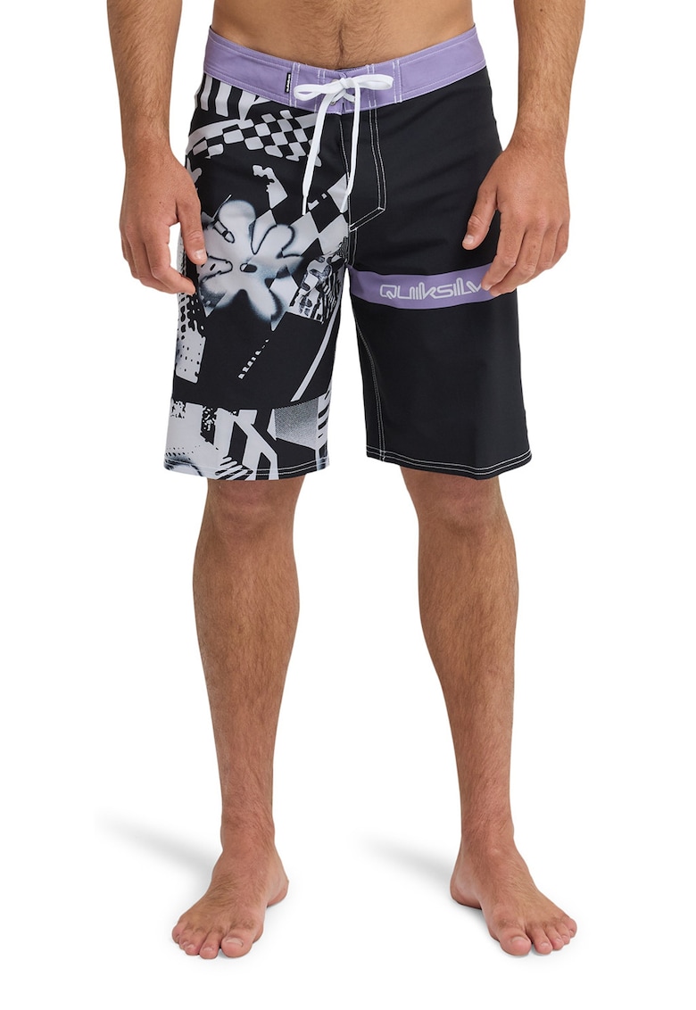 Bermude de baie Surfsilk - Alb/Negru/Lila
