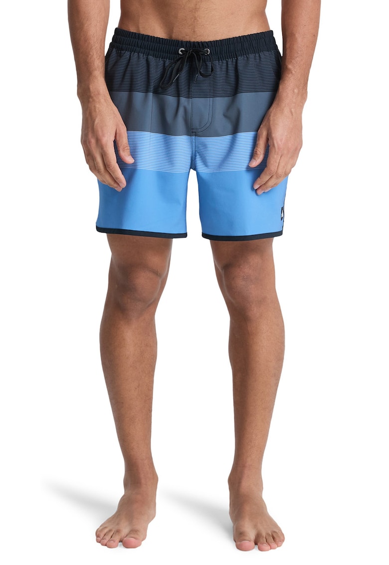 Pantaloni scurti de baie Stretch Scallop - Albastru/Gri antracit