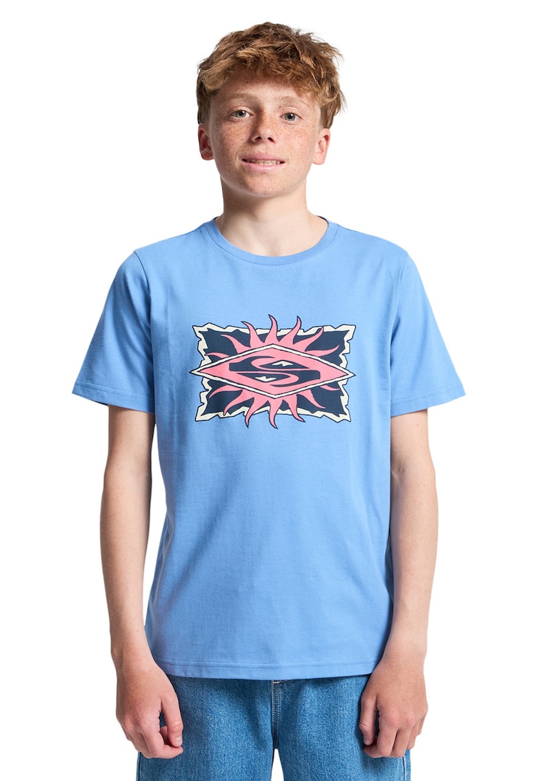 Tricou de bumbac cu imprimeu Starfish - Rosu stins/Albastru glaciar