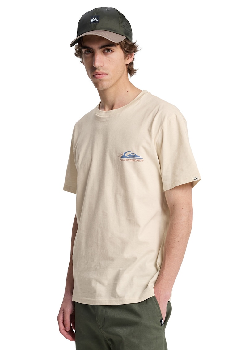 Tricou regular fit cu imprimeu tropical Barrel Paradise - Verde/Bej/Albastru