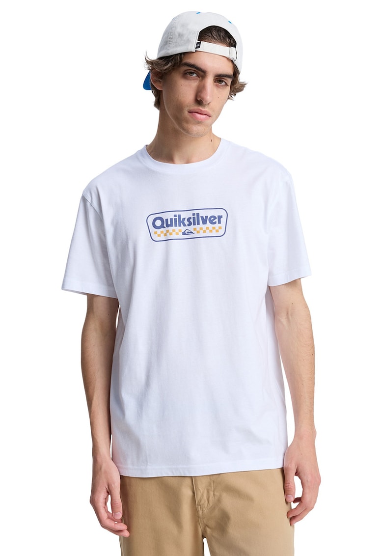 Tricou regular fit de bumbac - Alb/Galben/Albastru indigo