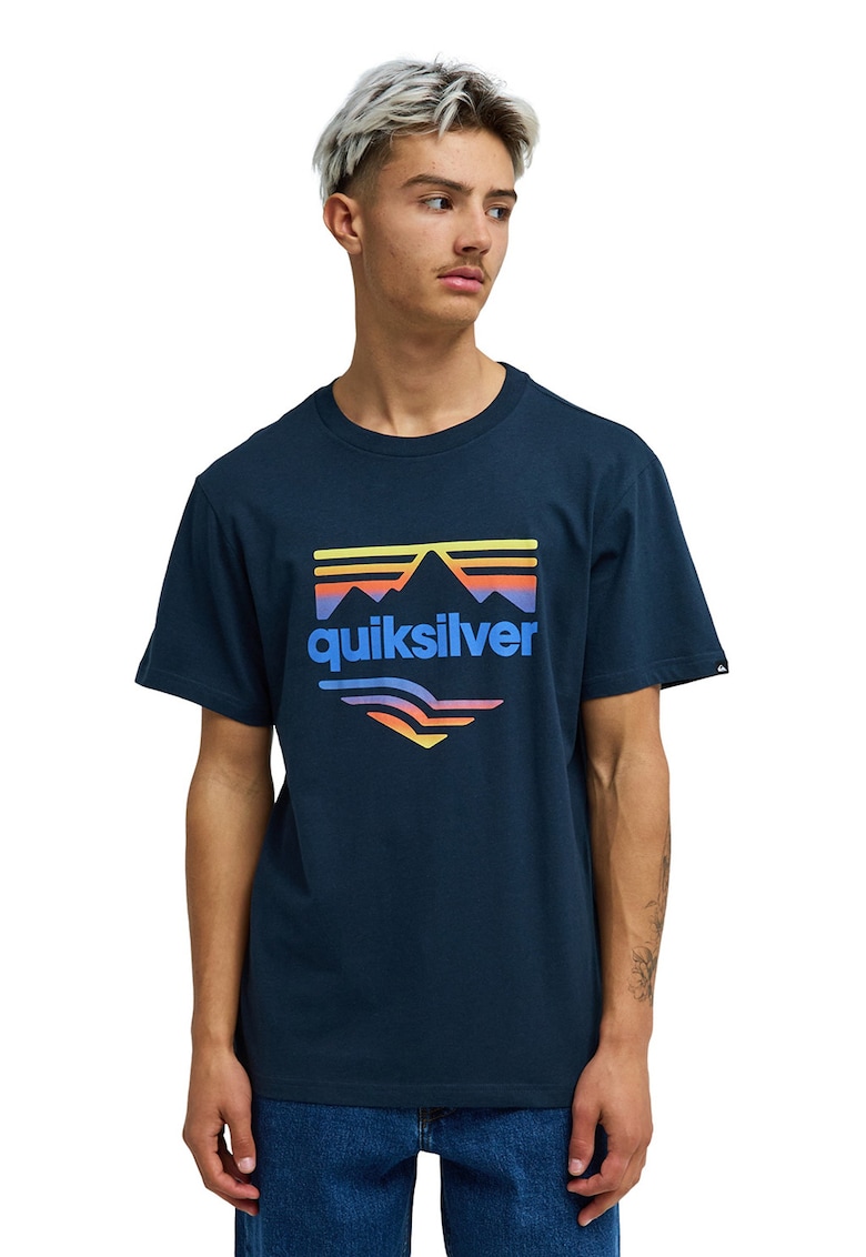 Tricou cu imprimeu logo - Galben/Portocaliu/Bleumarin
