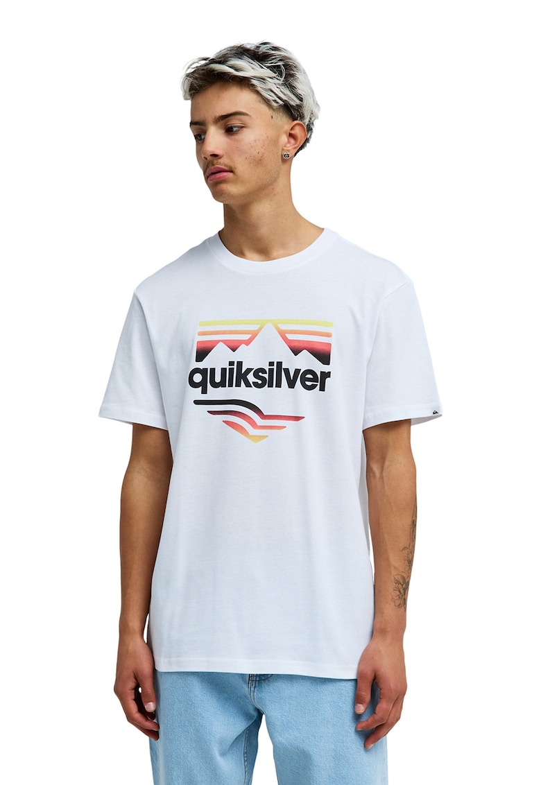 Tricou cu imprimeu logo - Negru/Coral/Alb optic