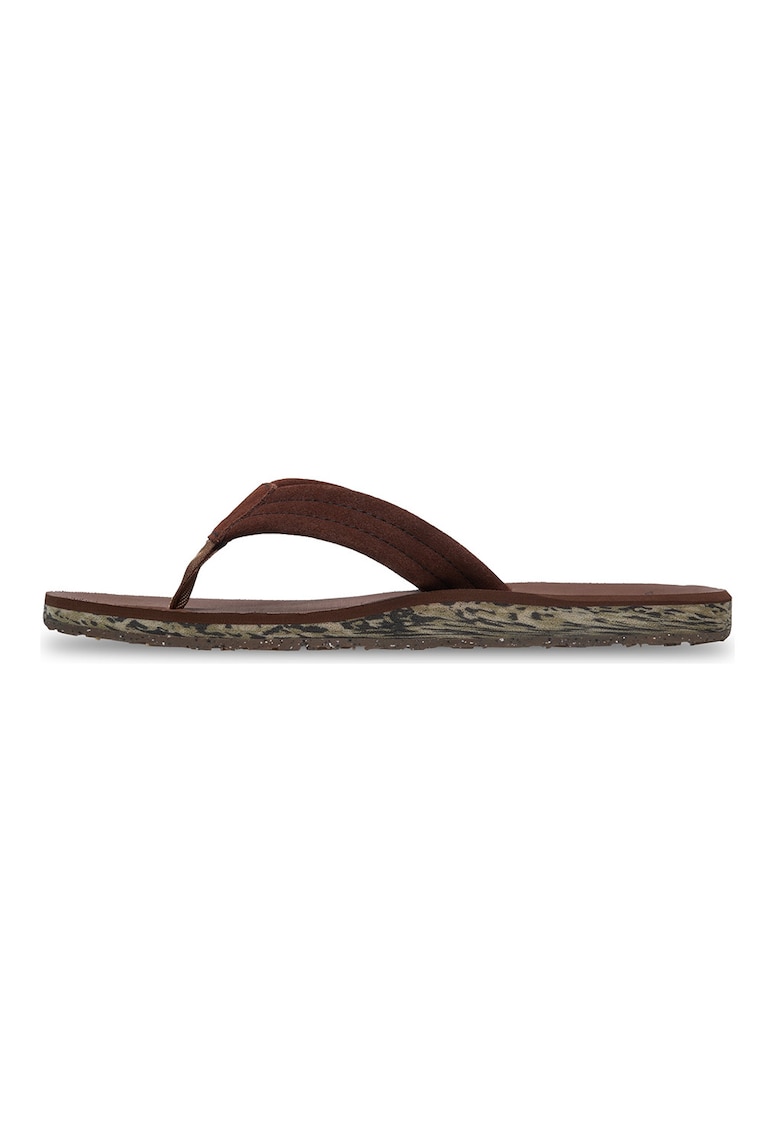 Papuci flip-flop de piele intoarsa Carver - Maro pamantiu