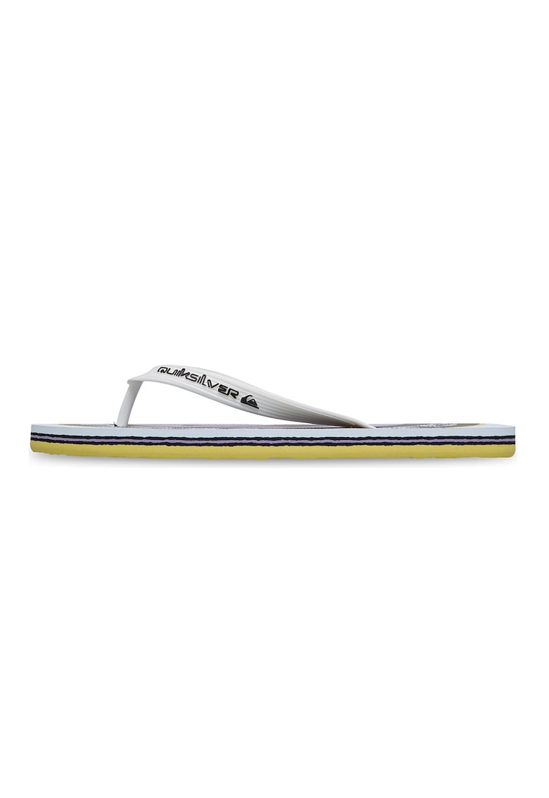 Papuci flip-flop cu logo - Alb/Negru/Lila