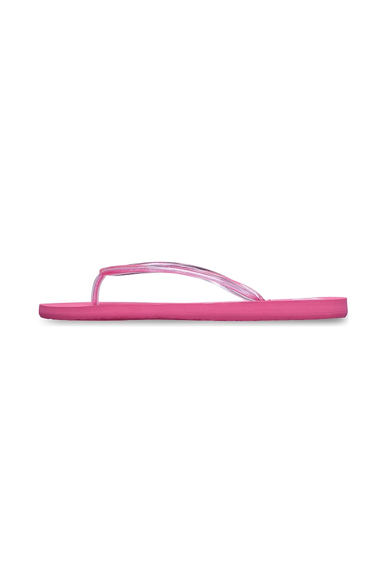 Papuci flip-flop cu aspect stralucitor Luminatas - Alb/Roz