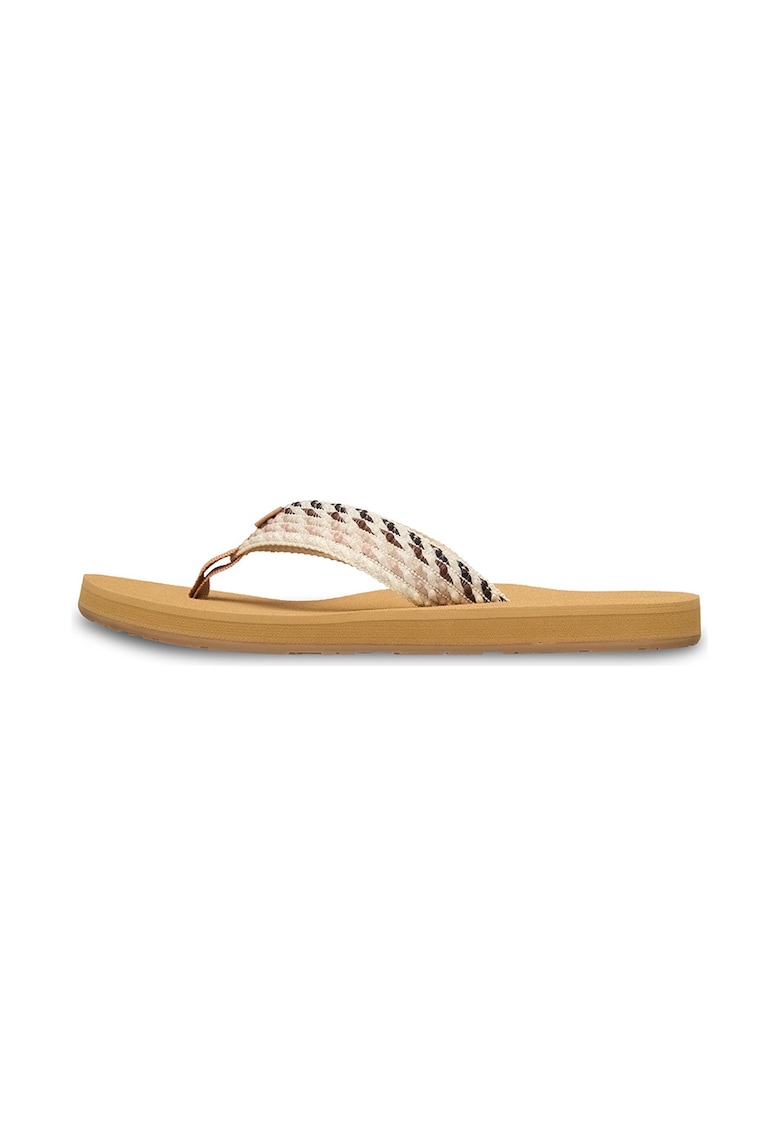 Papuci flip-flop cu varf rotund Porto Rope - Maro/Bej