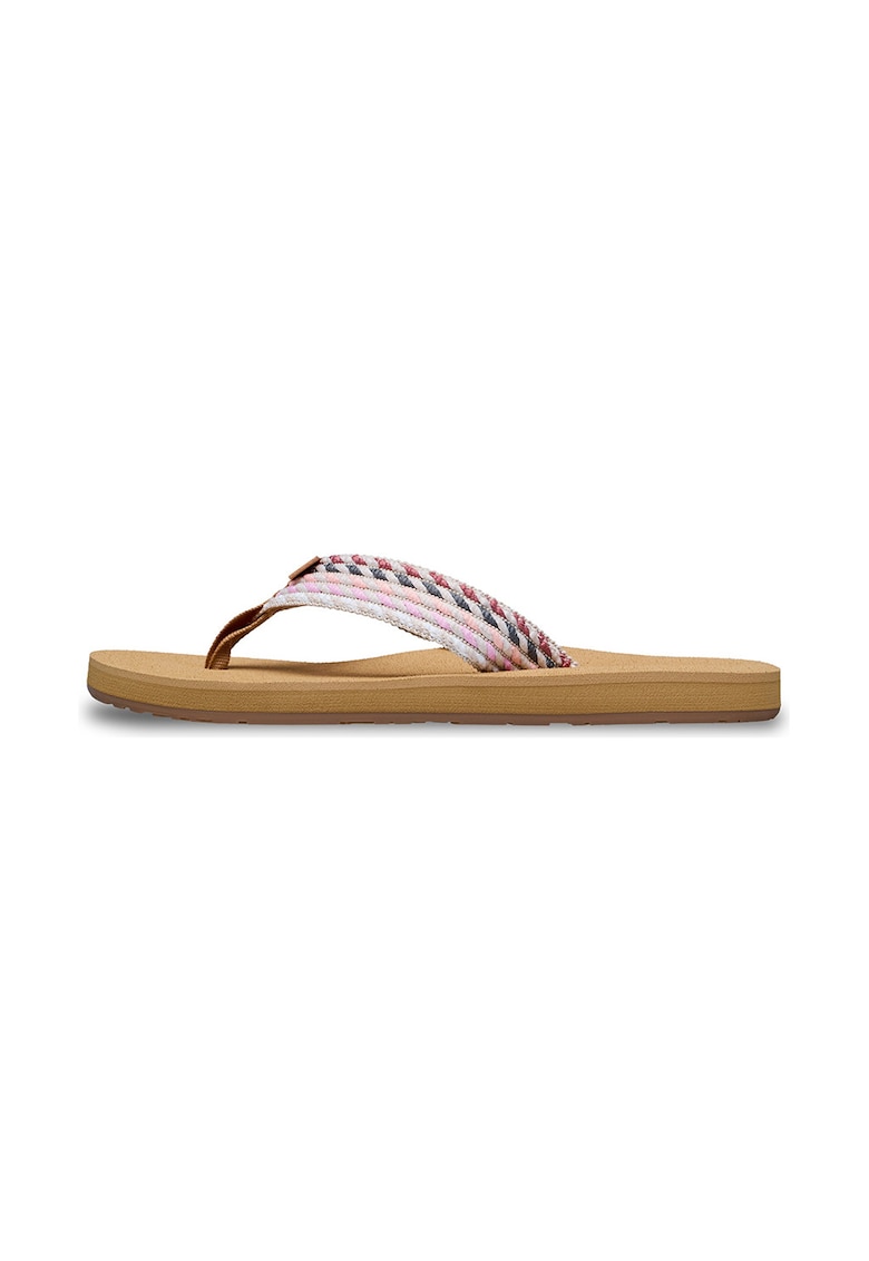 Papuci flip-flop cu varf rotund Porto Rope - Alb/Visiniu/Roz