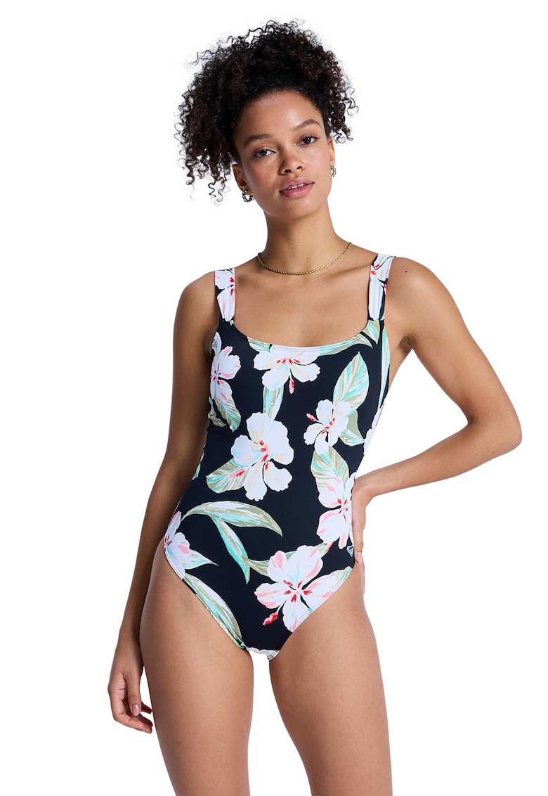 Costum de baie intreg cu imprimeu floral - Alb/Albastru ultramarin