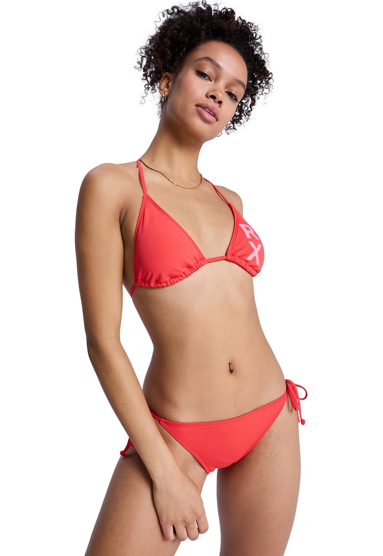 Costum de baie cu doua piese si imprimeu logo Essentials Tiki 2 - Rosu