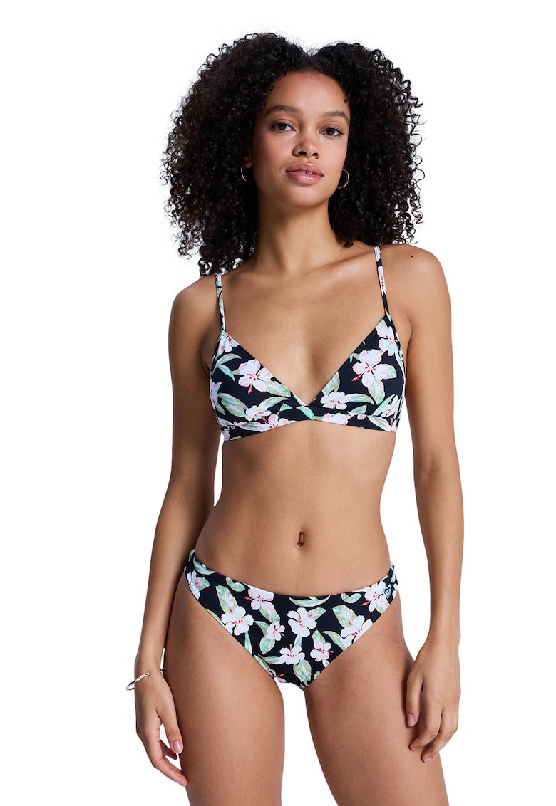 Costum de baie cu doua piese si model floral Essentials Fixed - Verde/Albastru ultramarin