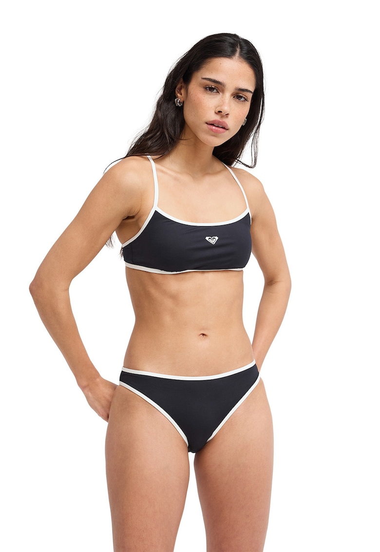 Bikini cu garnituri contrastante Retro Essentials - Alb/Albastru ultramarin