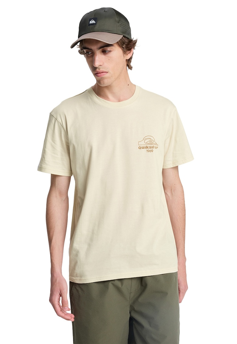 Tricou de bumbac cu imprimeu grafic pe spate Bliss Point - Bej deschis