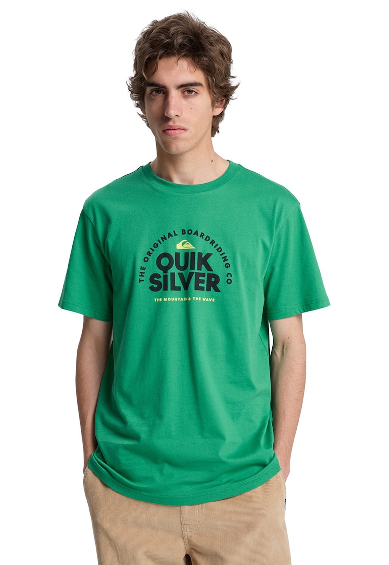 Tricou de bumbac cu imprimeu logo pe piept Fundamental Ride - Verde