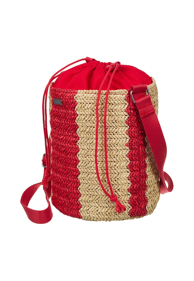 Geanta bucket - Rosu/Bej