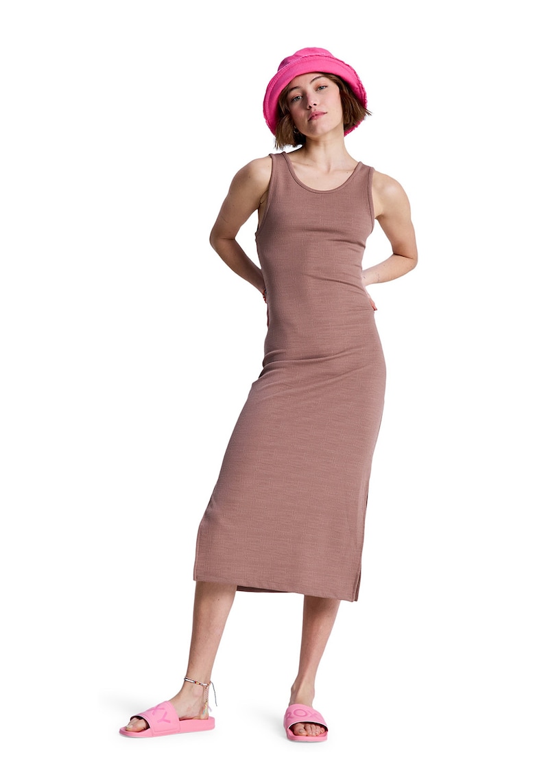 Rochie midi cambrata - Maro deschis