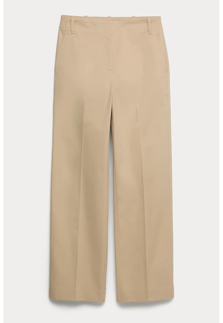 Pantaloni drepti cu pliuri - Bej