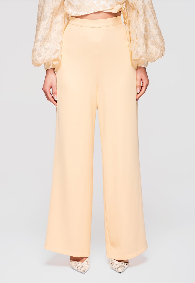 Pantaloni eleganti cu croi larg OW-PA-E0009 - Galben