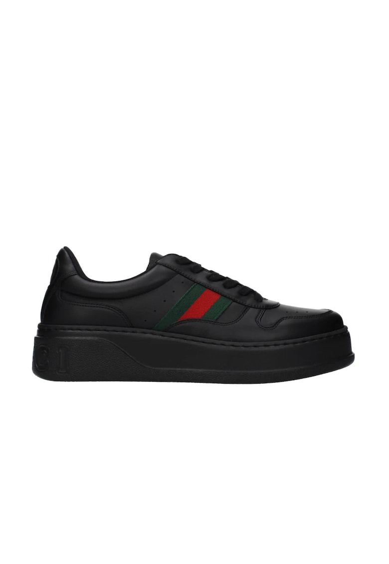 Pantofi sport chunky din piele F86001 - Negru