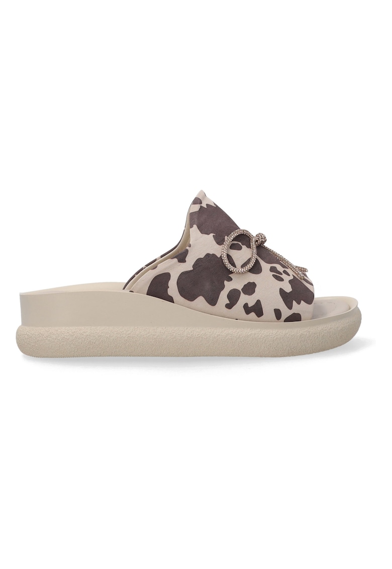 Papuci din piele cu talpa wedge