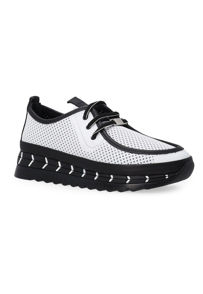 Pantofi sport din piele cu detalii contrastanteal