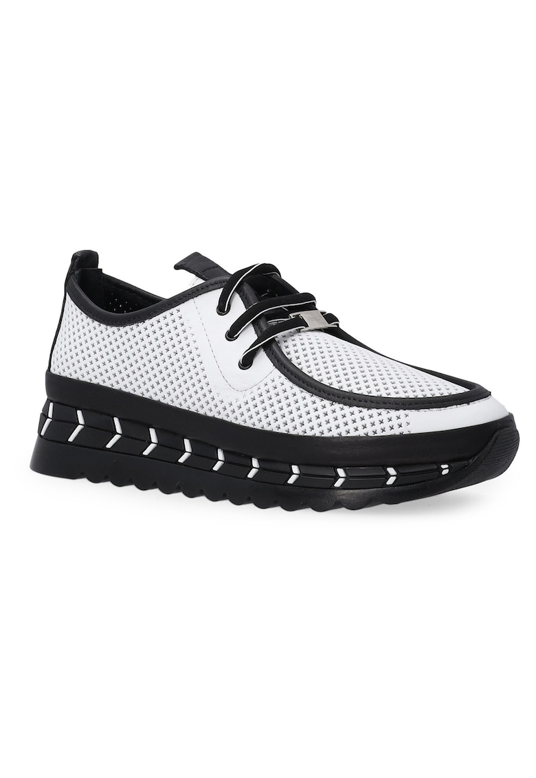Pantofi sport din piele cu detalii contrastanteal