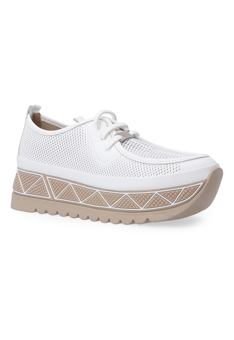 Pantofi sport din piele cu talpa inalta