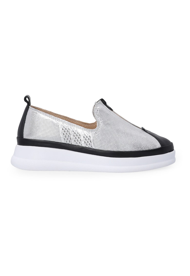 Pantofi Loafer cu talpa wedge si fermoar