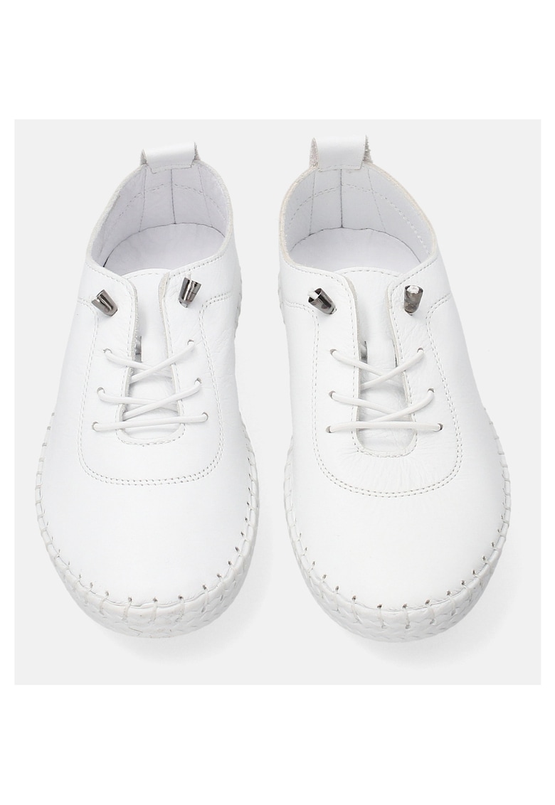 Pantofi sport din piele - cu sireturi elastice