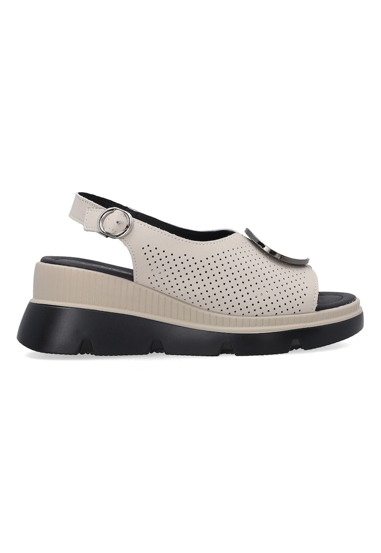 Sandale din piele slingback cu perforatii