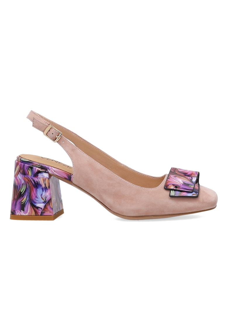 Pantofi slingback din piele intoarsa