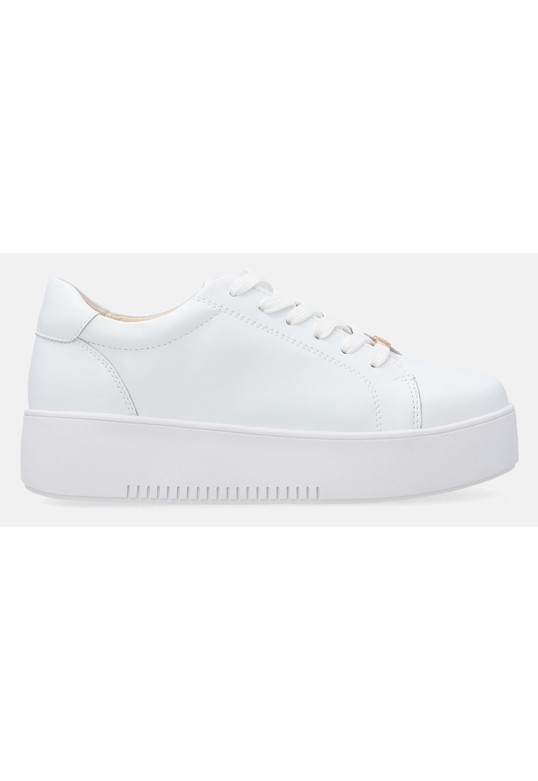 Pantofi sport flatform uni din piele