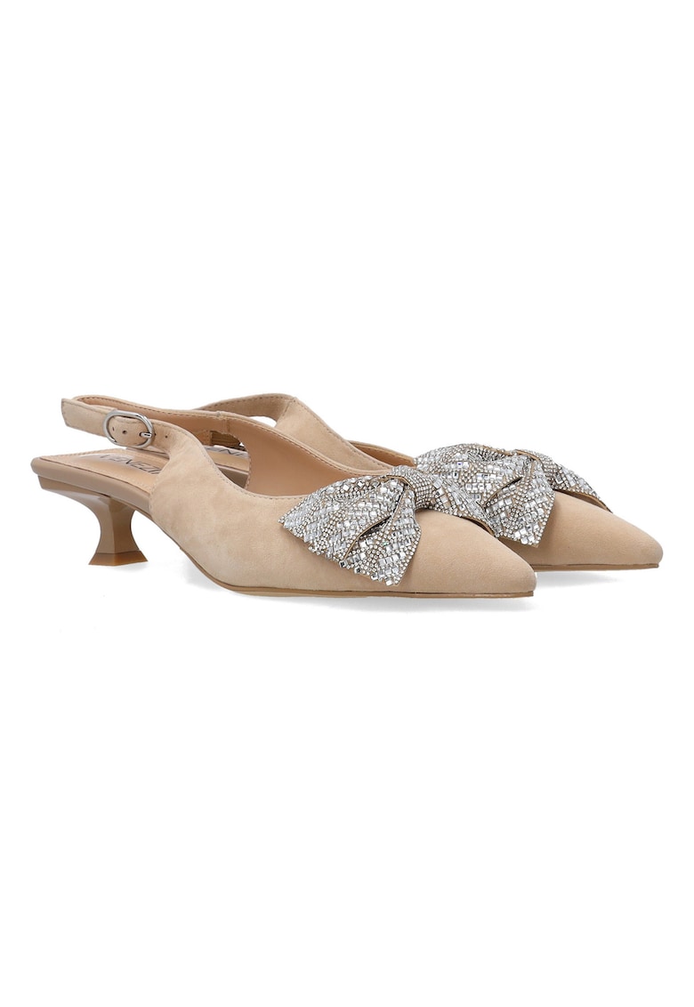 Pantofi din piele intoarsa cu toc kitten