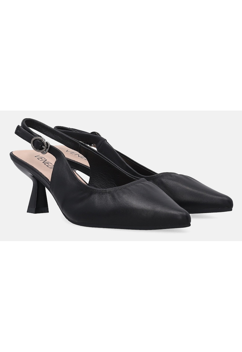 Pantofi slingback din piele cu toc kitten