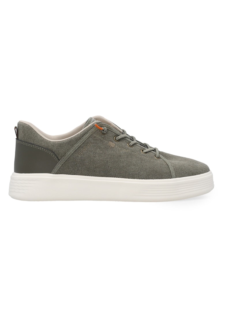 Pantofi sport uni din material textil cu flatforma - Kaki