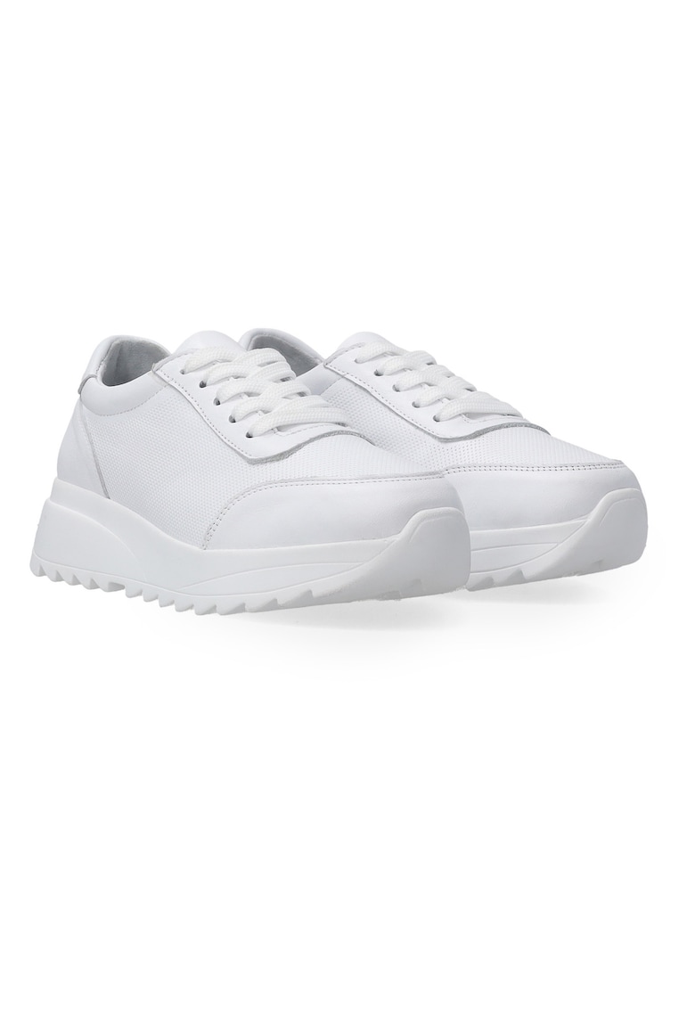 Pantofi sport din piele naturala cu partea superioara perforata