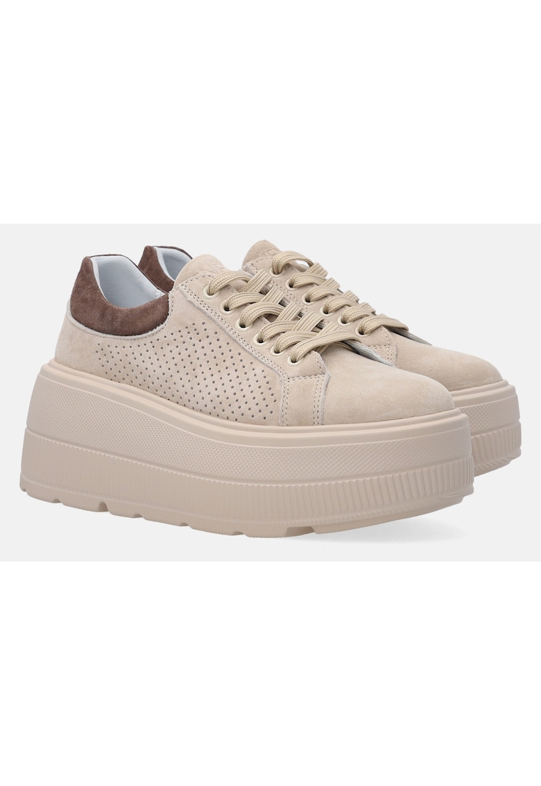 Pantofi sport wedge din piele intoarsa -