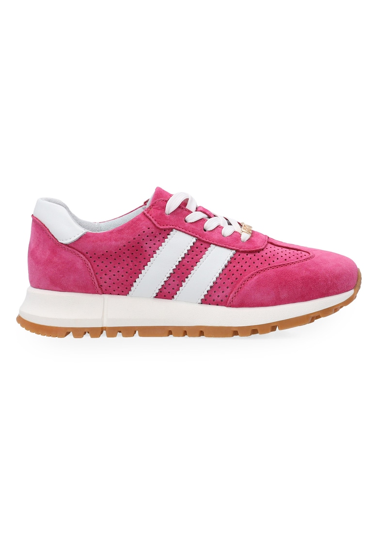 Pantofi sport din piele intoarsa cu garnituri din piele -