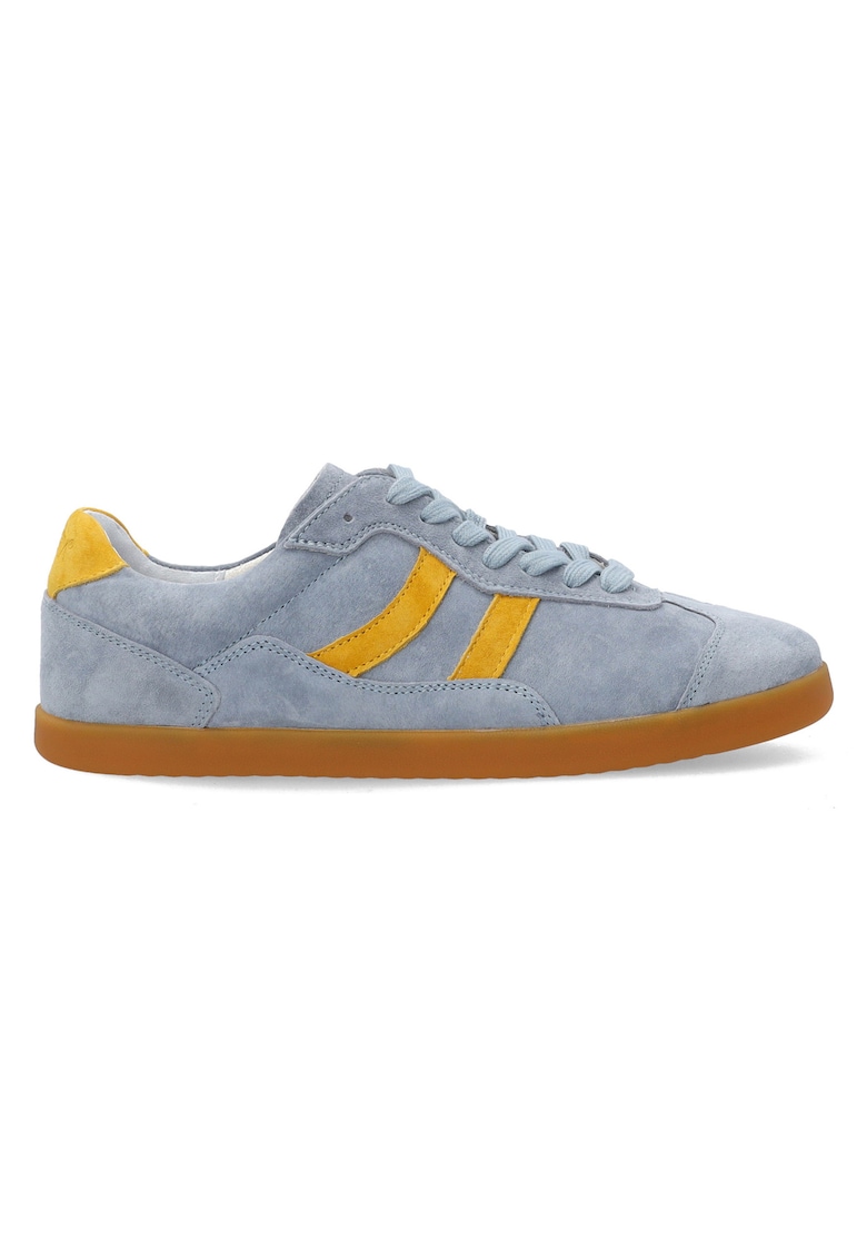 Pantofi sport uni din piele intoarsa - Galben/Albastru