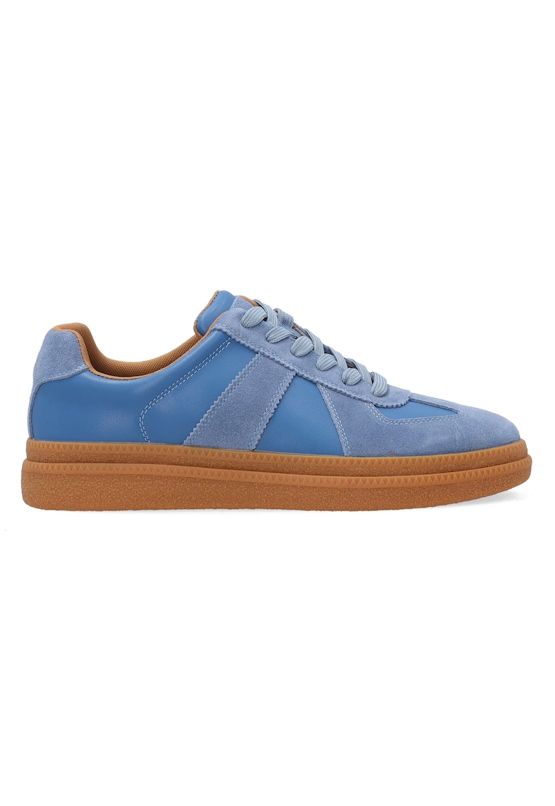 Pantofi sport din piele si piele intoarsa - Albastru