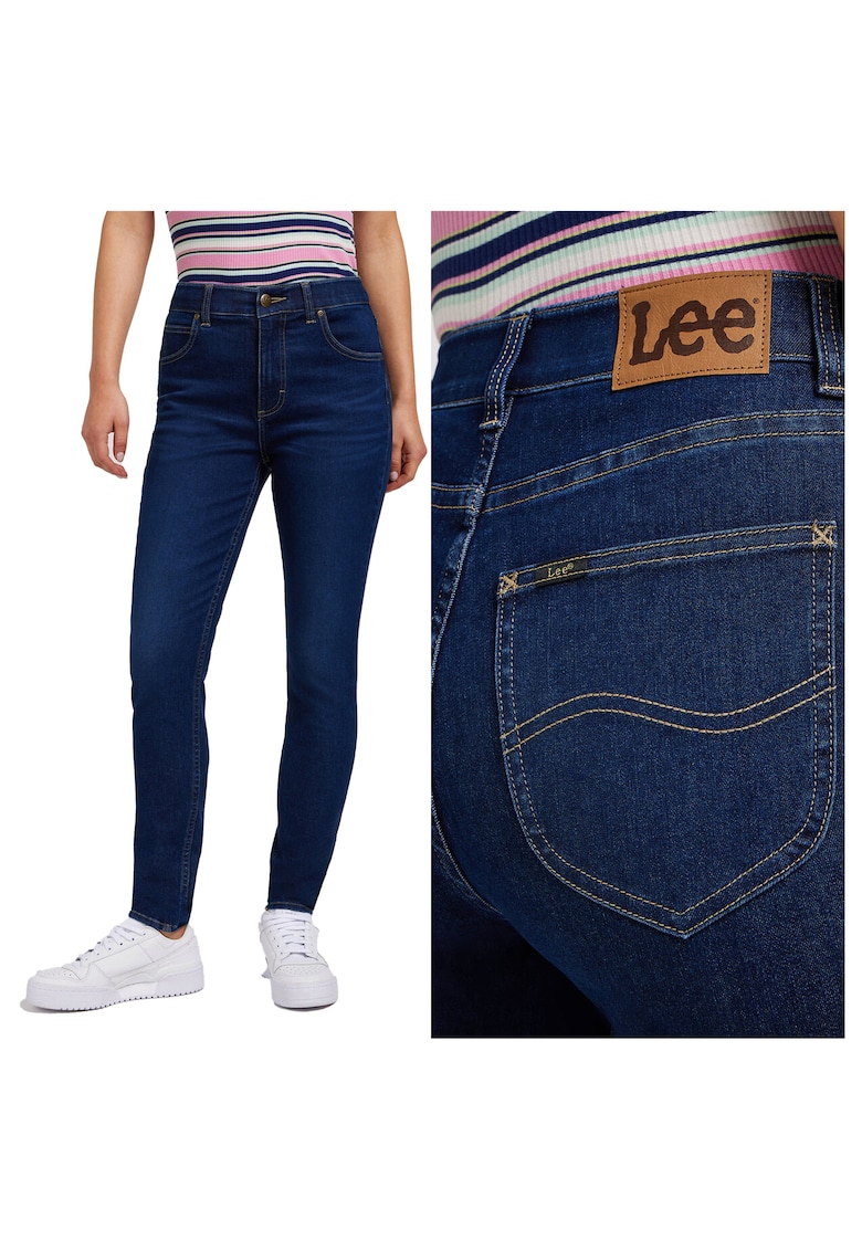 Blugi Dama - ULC - Skinny Fit - Talie Inalta - Fermoar - Lungi - 5 Buzunare - Bumbac - W32-L33 US - Albastru