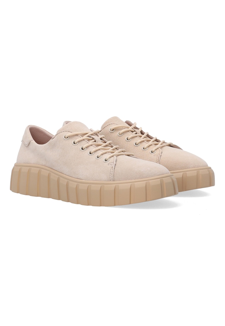 Pantofi sport uni wedge din piele intoarsa.