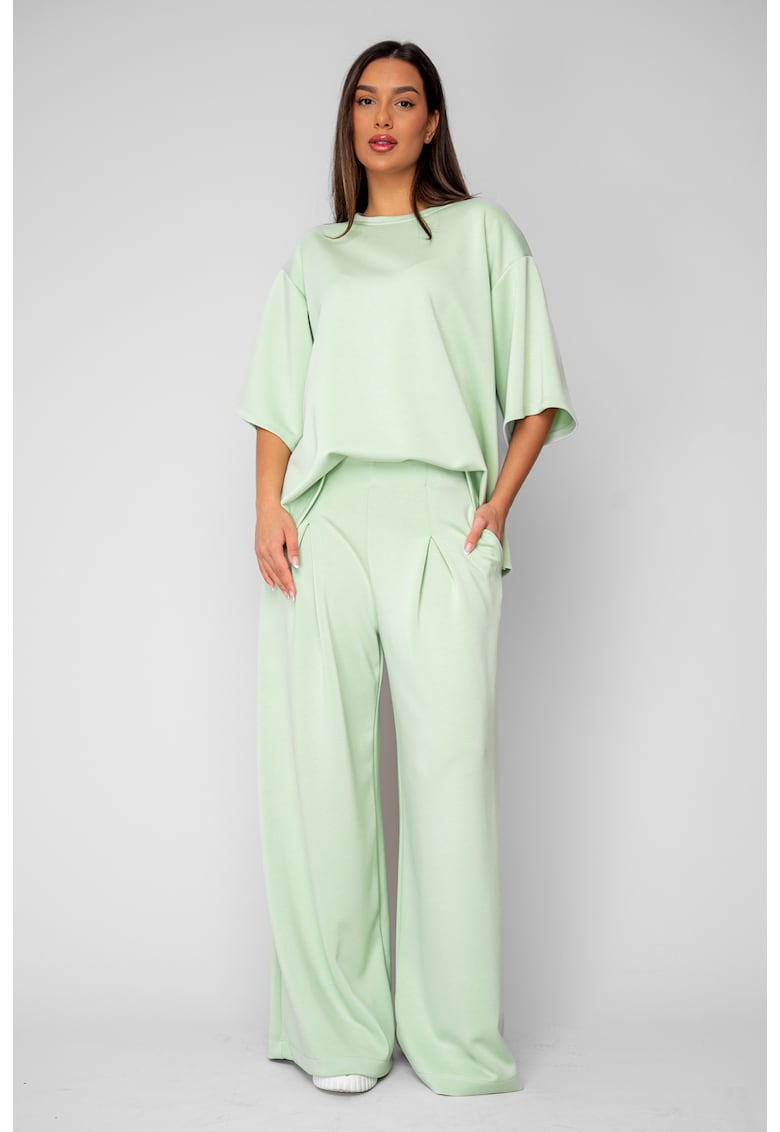 Set Oversized Tricou si Pantalon lung Mint 20879 - Verde menta