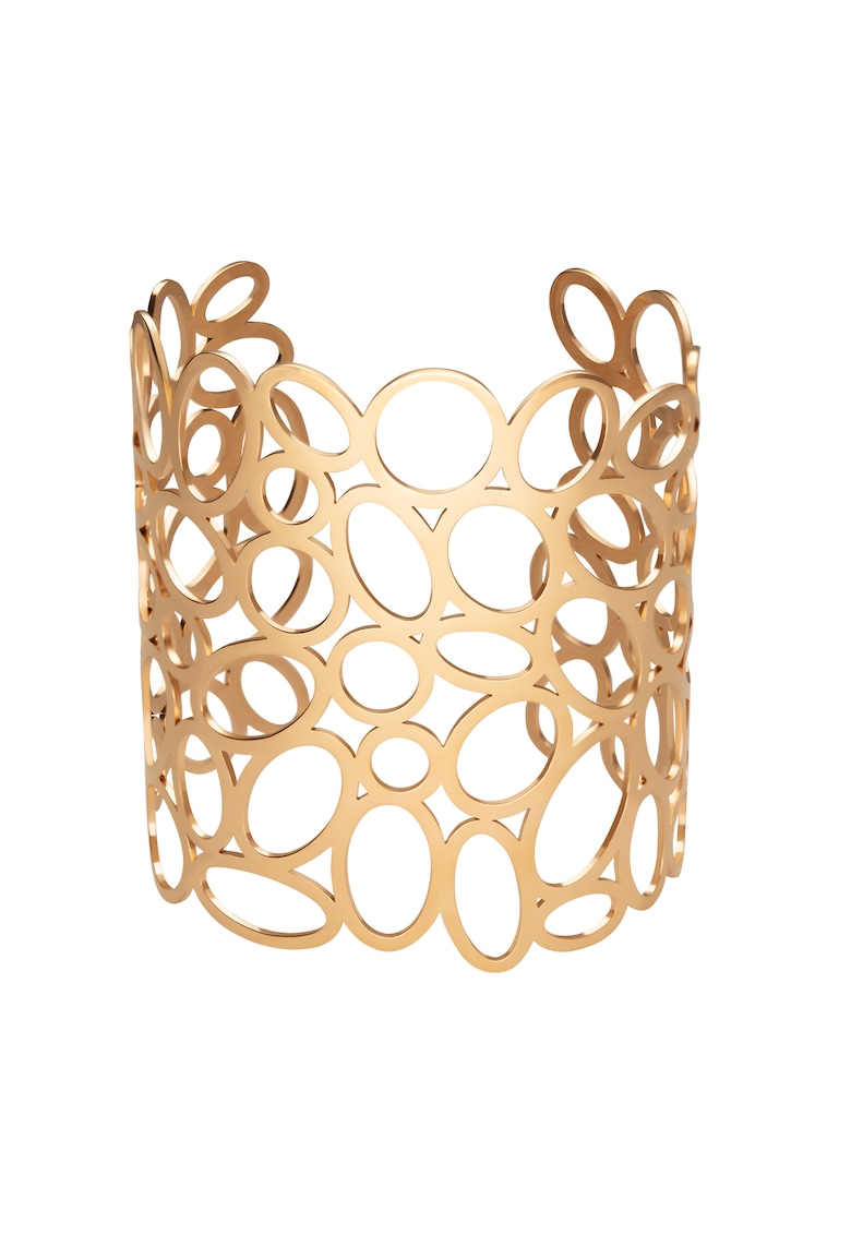 Bratara rigida din otel inoxidabil placata cu aur de 18K