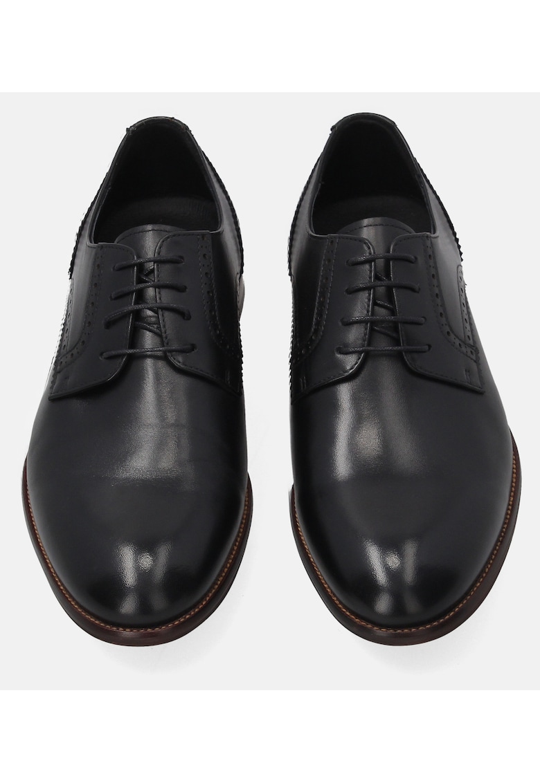 Pantofi Derby din piele cu perforatii decorative.