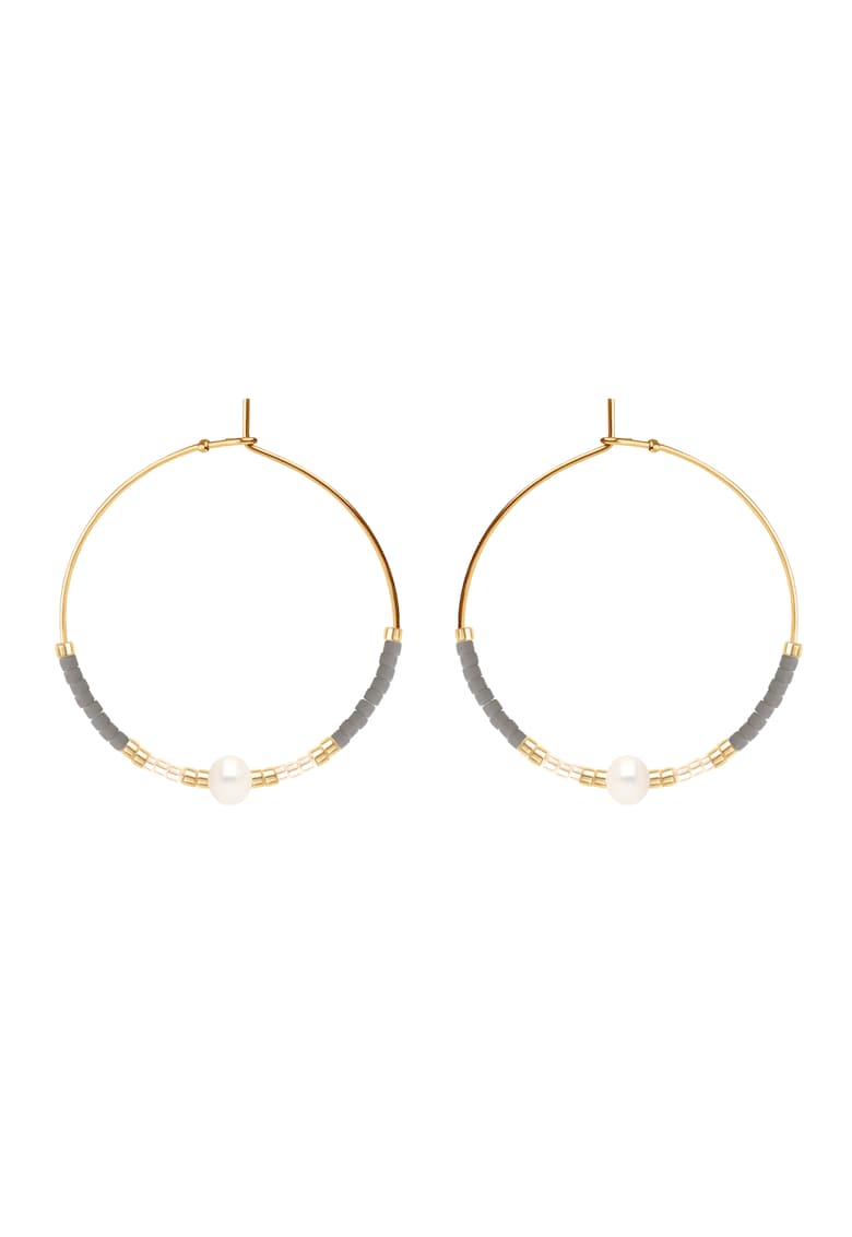 Cercei decorati cu margele din sticla japoneza si perle