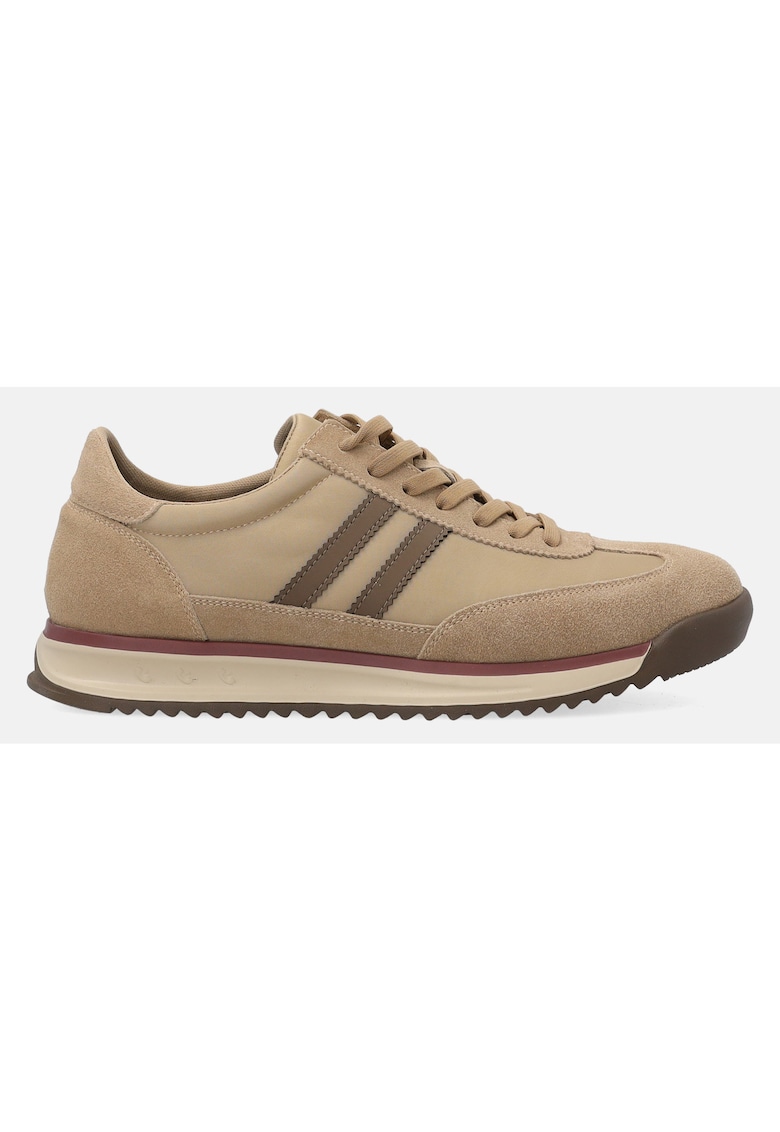 Pantofi sport din piele intoarsa cu insertii de material textil